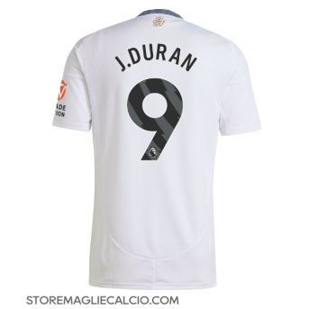 Aston Villa Jhon Duran #9 Maglia Gara Trasferta Repliche 2024-25 Maniche Corte